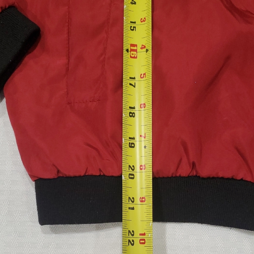 Kids Red Bomber Jacket with Black Trim - Picture 3 of 8